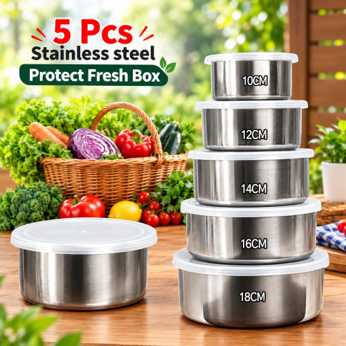 5 Pcs Stainless Steel Bowl Set – রান্নাঘরের প্রয়োজনীয় বাটি সে