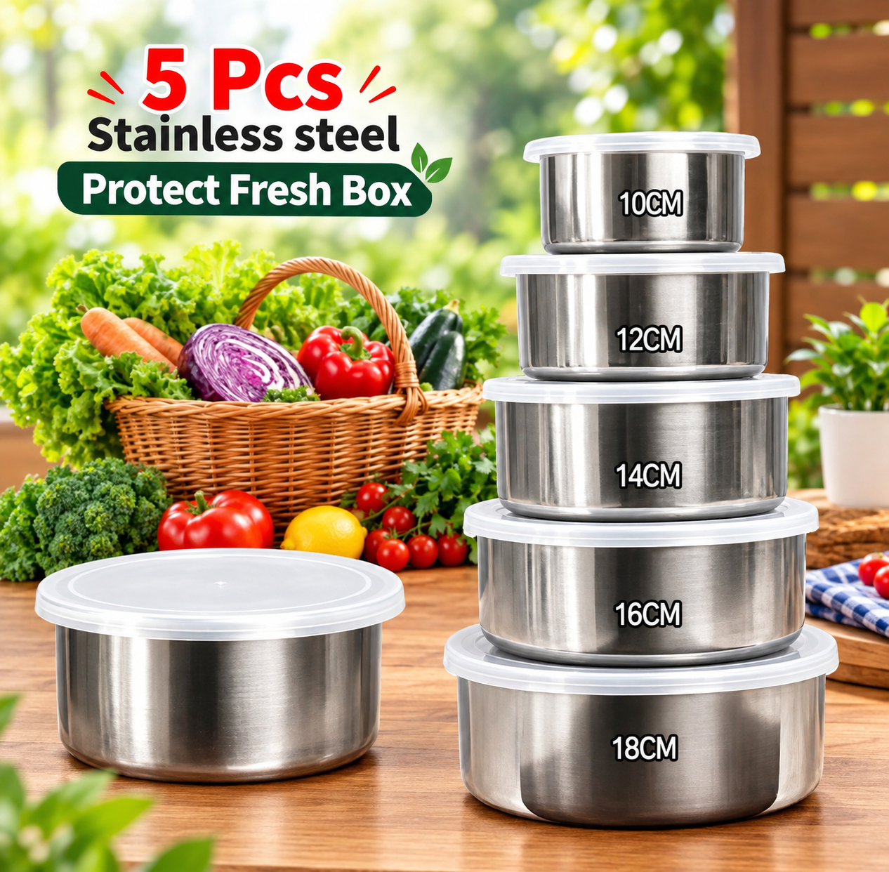 5 Pcs Stainless Steel Bowl Set – রান্নাঘরের প্রয়োজনীয় বাটি সে